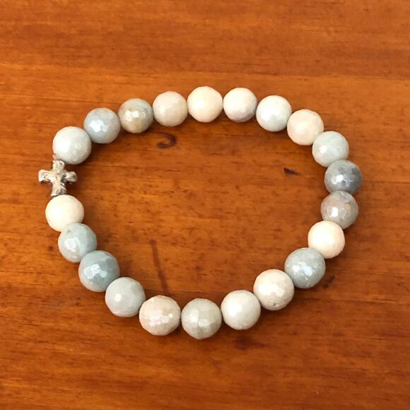 Morgan & Me Designs Beaded Christian Bracelet Handmade Jewelry Silver Cross NIP - Picture 8 of 9